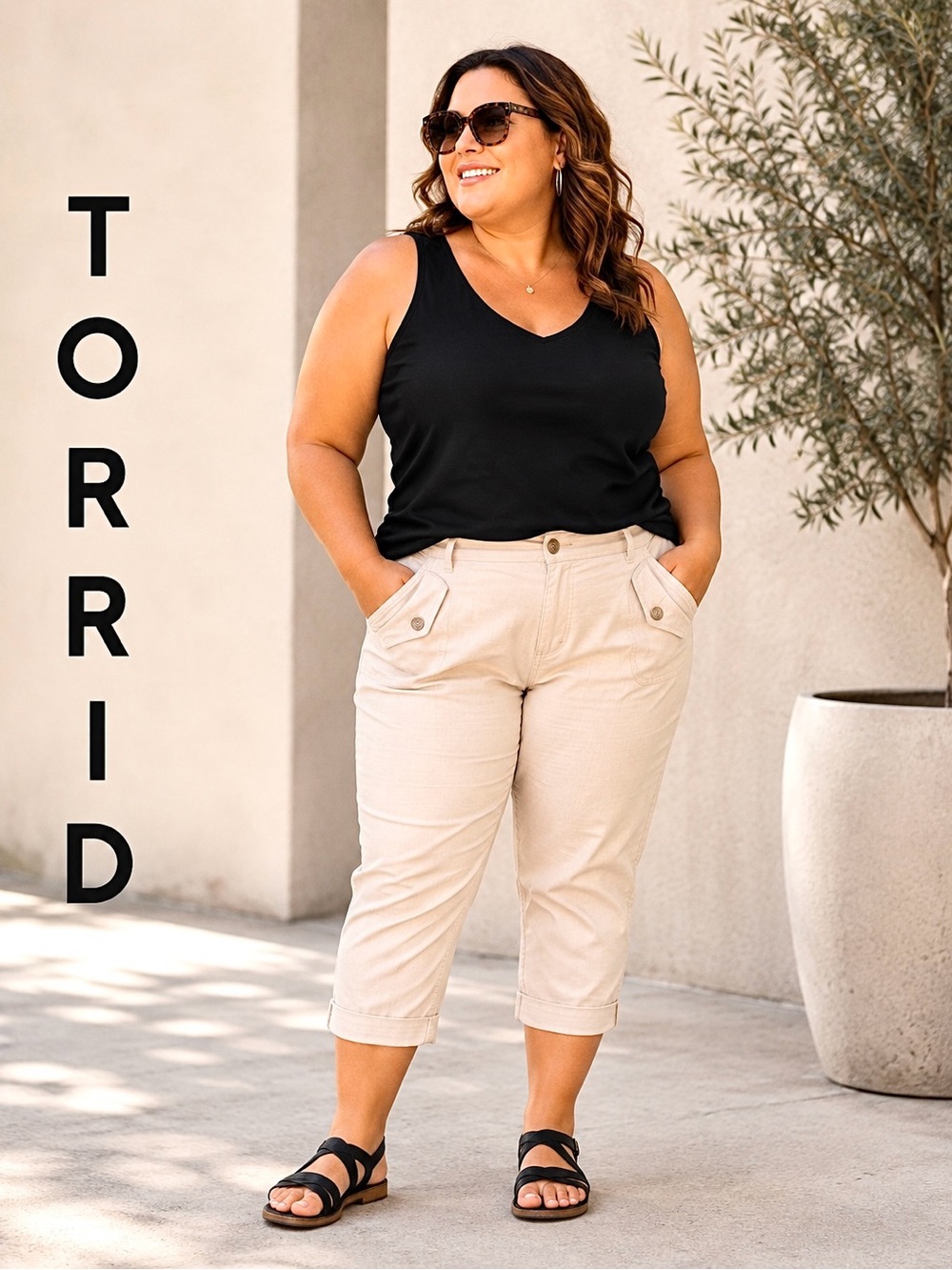TORRID Light Beige Women’s Capri pants NWT